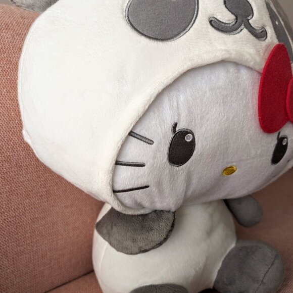 White Hello Kitty Panda Costume |  XL San-X |  Plush Toy | Japan | 16.5 inch - Picture 2 of 4